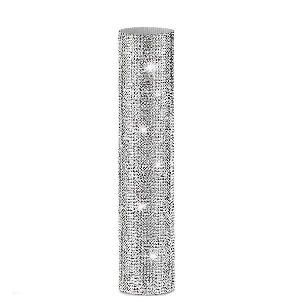 Mikrofonhandtagsöverdrag, Glittrande Bling Rhinestone Mikrofonhandtagshylsa för Fest & TV-Show, för de flesta Trådlösa Mikrofoner Silver