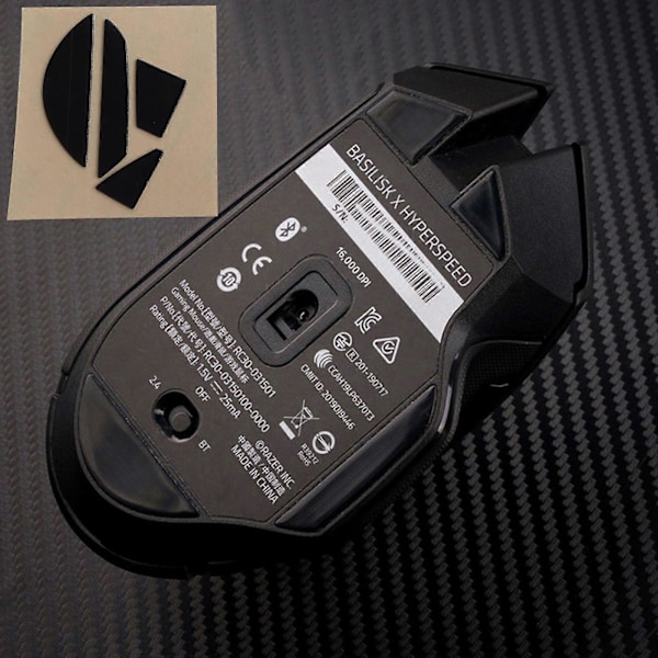 1 Set Musfötter Musskridskor för Razer Basilisk X HyperSpeed Spelmusfötter Ersättning Svart 0.6mm