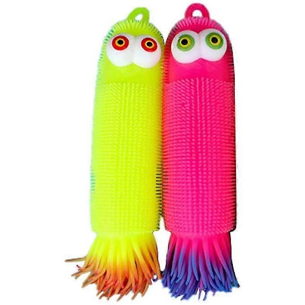 Blinkande Ljus Upplysta Stretchiga Larver Bläckfisk, 2st Stressbollar Leksak, Ångest- och Stressreducerande Leksaker För Vuxna Tonåringar Barn (Slumpmässig Färg) (C)