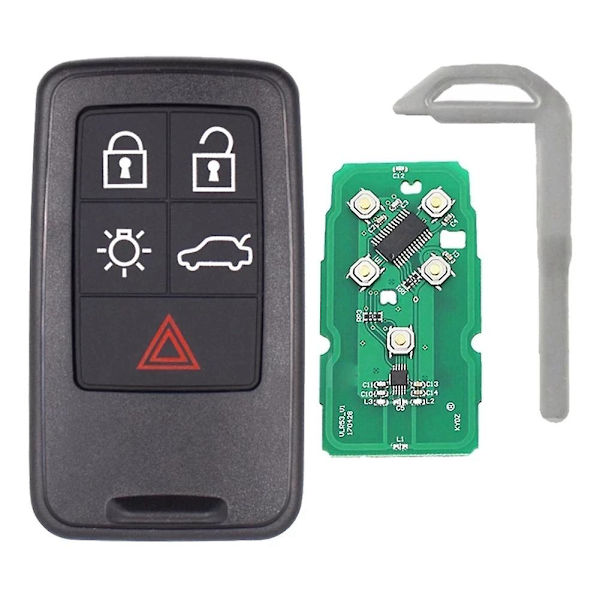 KR55WK49264 Bil Smart Key 5 Knappar för V60 S60 S60L S80 XC60 XC70 V40 2007-2016 ID46 PCF7953 Chip