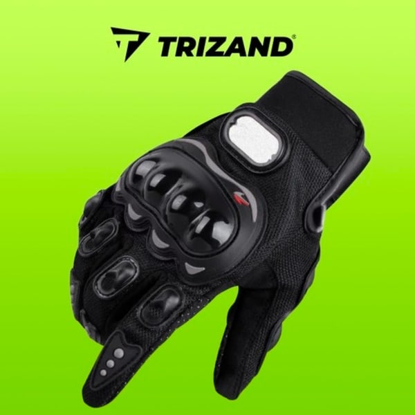 MC Handskar / Motorcykelhandskar - Skyddande Svarta XL (C)