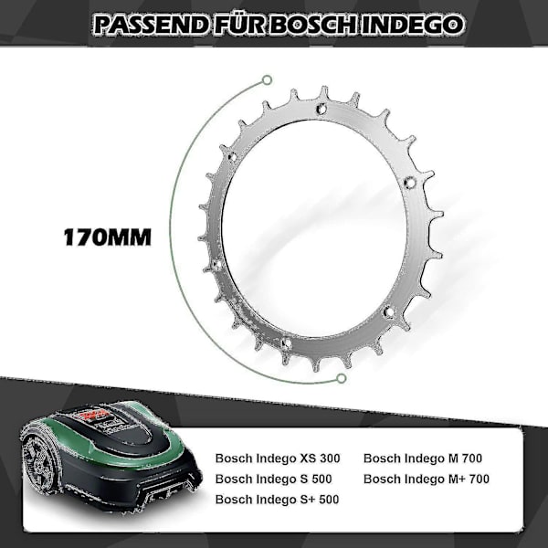2-pack rostfria spikar för Bosch Indego Xs 300 400 500 M700 gräsklippare, fint avfasade med förbättrad dragkraft för robotgräsklippare, 14 rostfria