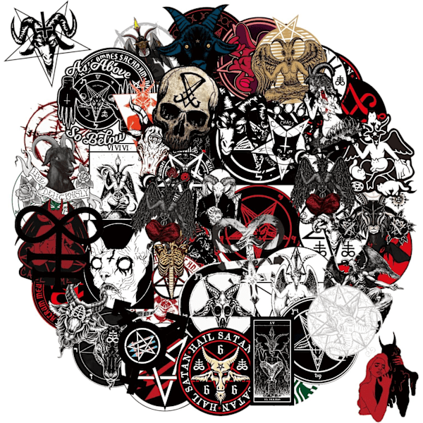 Satans klistermärken 100-pack, djävulsklistermärken för vattenflaska, bärbar dator, scrapbooking, skateboard, bagage, gitarr