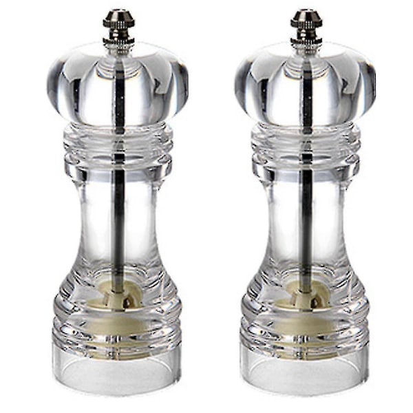 Pepparkvarn och Saltshaker Set om 2 Salt- och Pepparkvarn med Justerbar Grovlek - Klar[C] 2Pcs6 Inch