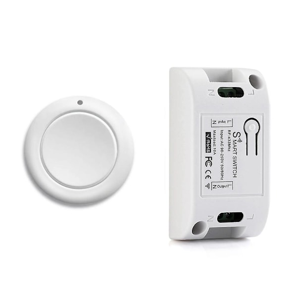Smart Home Trådløs Lyskontakt RF 433 MHz Fjernbetjening AC 110V 220V Modtager Trykknap Soveværelse Loftlampe Kontakt White