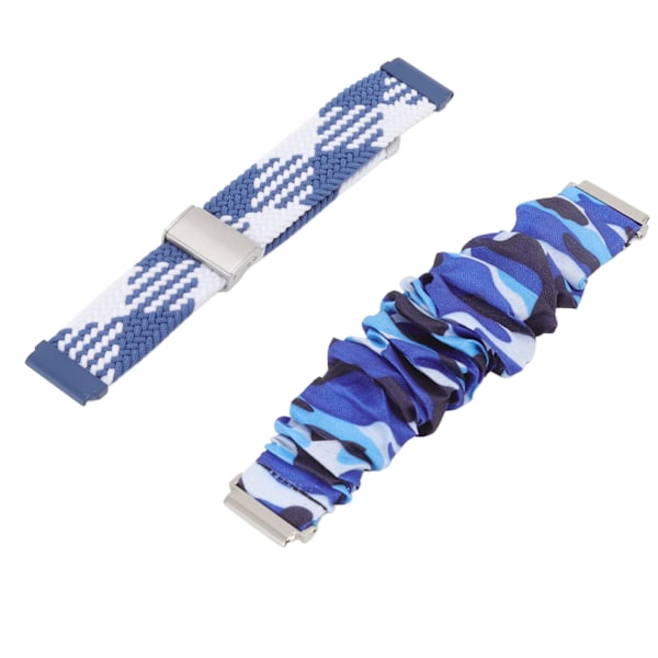 Andningsbart Nylonvävt Armbandsur Rem Mjukt Modernt Justerbart Tyg Armbandsur Set Passar för Fitbit Versa[C]