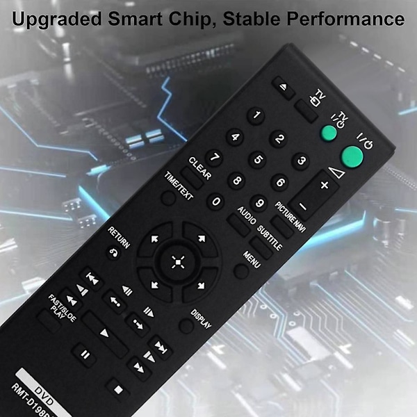 Replace -D198P Fjernkontroll for DVD-spiller SR760 SR170 DVPSR170 DVPSR370 RMTD198P Black