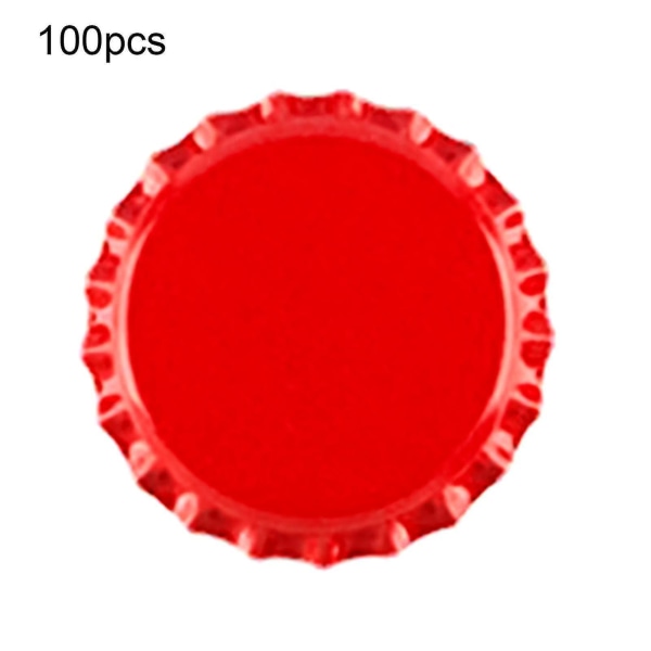 100 stk Flaskekorker Robust Konstruksjon Anti-deformert Tinnplate Mini Øl Drikke Korker For Hjem[C] Red
