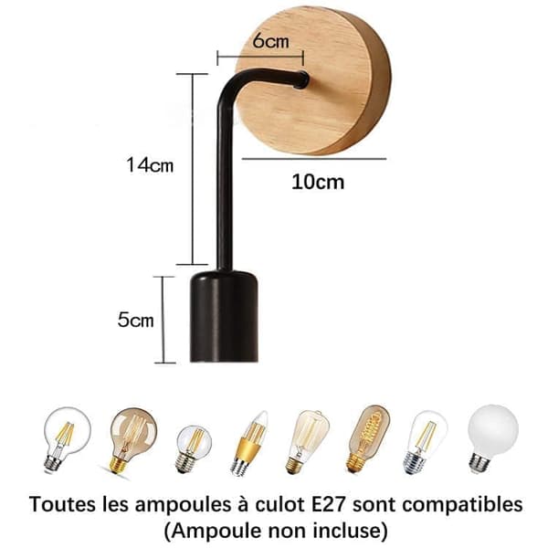 LED væglampe med sort[C] Black 1