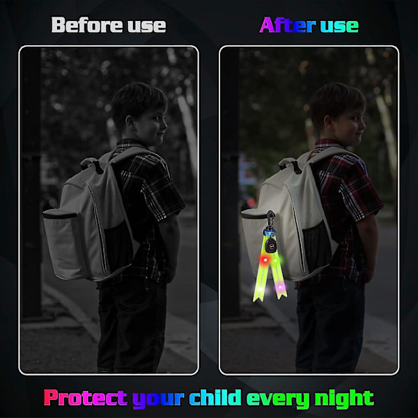 2-pack LED-blinkande ljus för barn, USB-uppladdningsbart blinkande ljusreflektor, skolväska-ljus för skolväska, ryggsäck, vandring, jogging