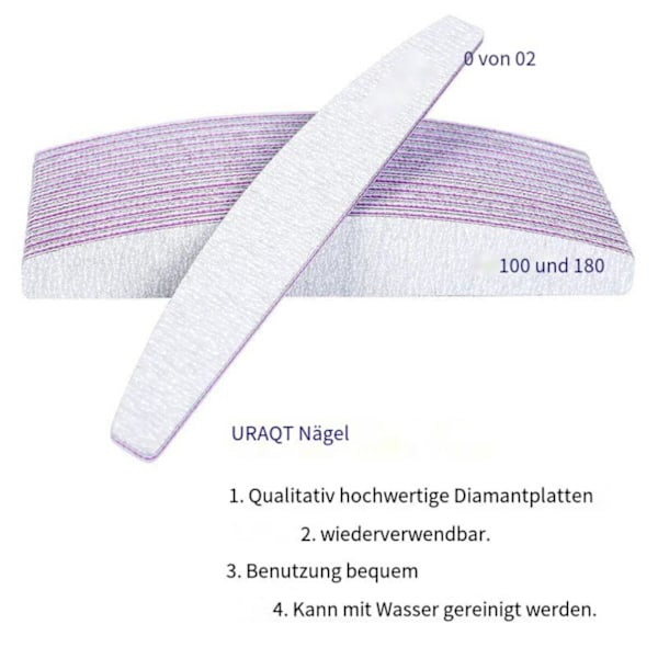 16 neglefile 100/180, dobbeltsidede neglefile (C)