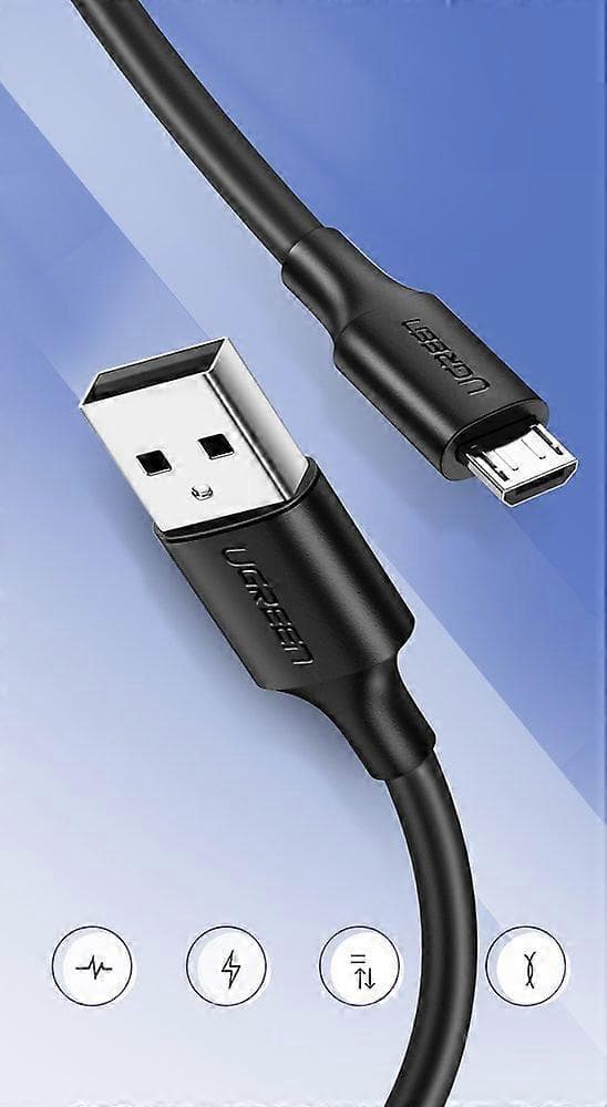 Højhastigheds Micro USB-kabel 2A 2M Sort