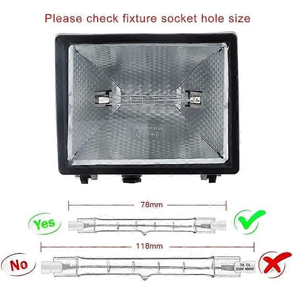 5 kpl R7S halogeenilamppu 78mm 80W 230V, R7S halogeenitanko 78mm, R7S halogeenilamppu himmennettävä halogeenitankolamppu