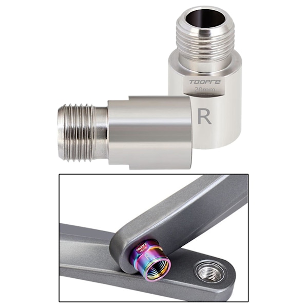 1 Par Vänster Höger Cykelpedalförlängare Pedalavstånd Adapter Silver 20mm