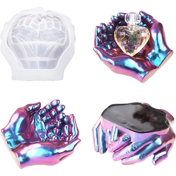 3D To-hånds Epoxy Silikoneform - Til Lysestager - Epoxyharpiksforme[YJD]