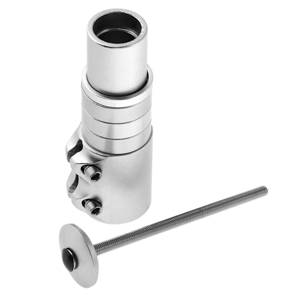Justerbar Cykelgaffel Stamförlängare Styrhöjare Head Up Adapter Svart Silver (C)