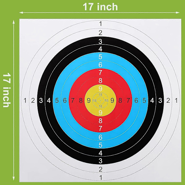 20 stk 17 tommer blinker for bueskyting Papir blink Målskive med 10 ringer for jakt Skyting Tilbehør Øvelse (C)
