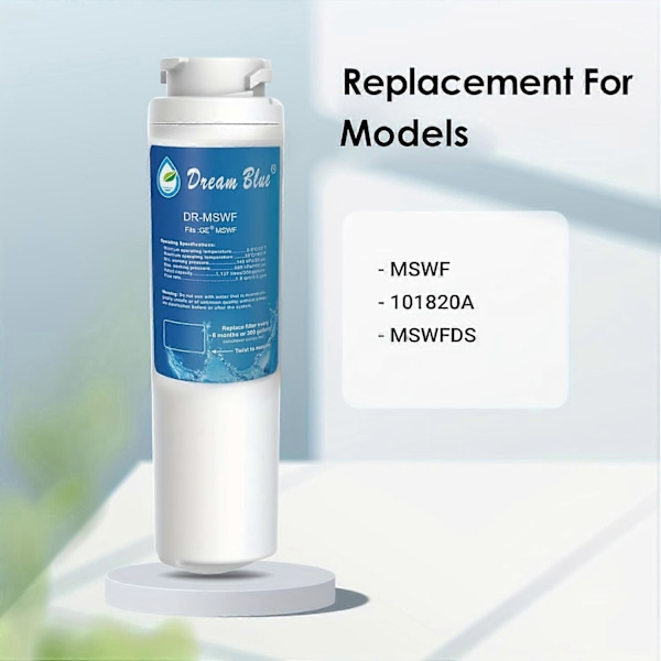Kylvattenfilter, Ersättning för GE MSWF Smart Water 101821B 101820A, Kylvattenfilter, Minskar dålig smak & lukt