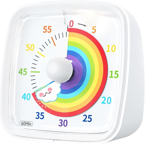 Farverig timer til børn og voksne - 60-minutters regnbue nedtællingstimer