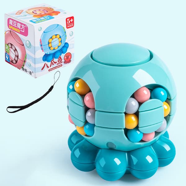 Octopus Magic Bean Puzzle Cube – Stressreduserende Fidget Leke for Barn, 3D Pedagogisk Sensorisk Leke B