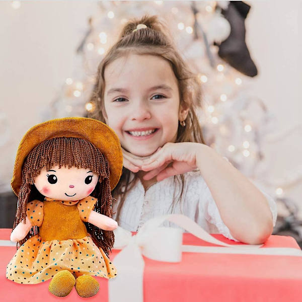 Mjuk Babydocka Med Kläder, 15.7 Söt Trasdocka Ragdoll Plysch Fylld Leksak Med Hatt Kjol Handgjord Prinsessa Plysch Leksak Babyflickor Sovande Partnerdocka