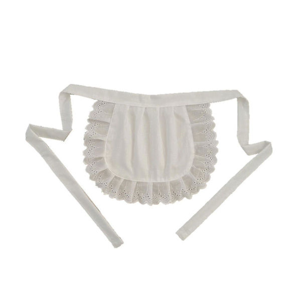 Retro Förkläden Midje Förkläde Midje Förkläde För Flickor  Smal Kostym  Vit Bomull  Halv Förkläde  Fest Hot[C] White-Beige