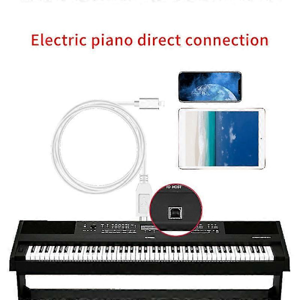 MIDI Typ B Instrument Adapter Elektriskt Piano Ljudgränssnittskontakt Hög Hastighetskabel för X X white