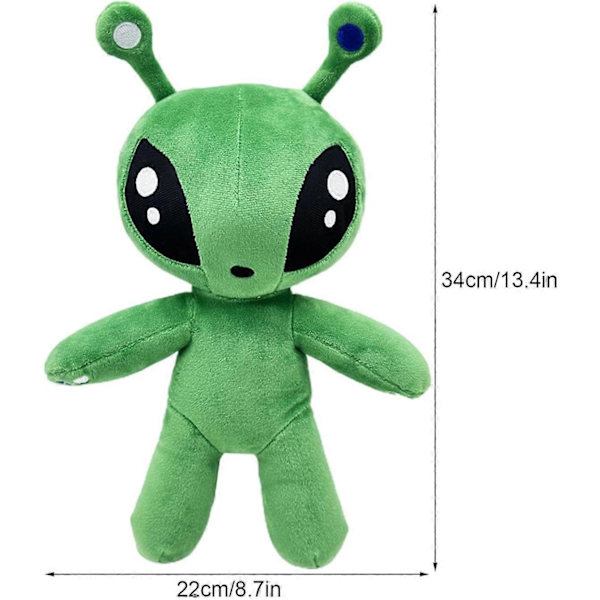 Grön Alien Plyschleksak 34cm Alien Fylld Figur, Cartoon Alien Plyschdocka, Alien Plyschkuddar, Mjuk Alien Plysch för Barnpresent