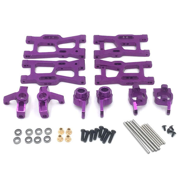 Metallstyrningskoppsvängarm Uppgraderingsdelar Kit för 144001 1/14 124018 124019 1/12 RC Biltillbehör, Lila