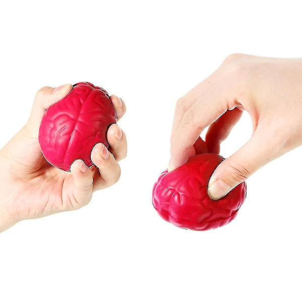 12 st Stressbollar i Hjärnform - Handmuskelträning, Tryckboll, Hjärnleksak, Rolig Stressavlastning, Recog