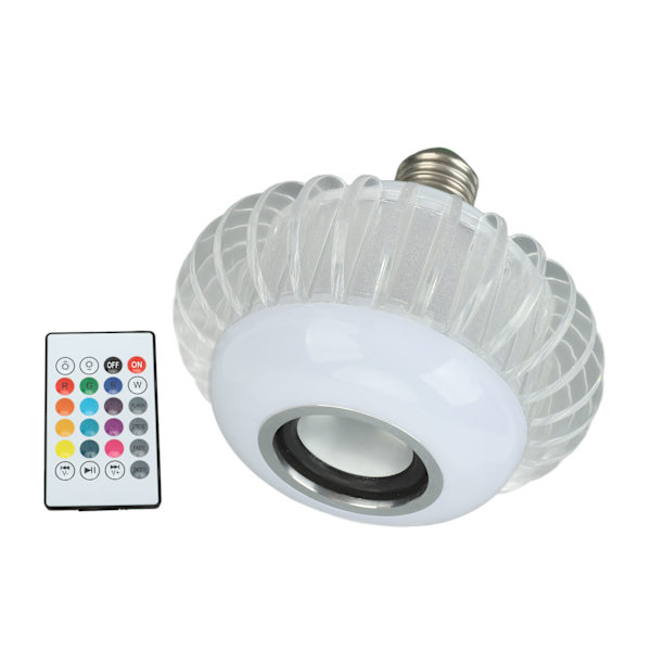 Smart LED Pære Trådløs Bluetooth Pære Højttaler E26 E27 RGB Farveskiftende Pære Med 24 Tasters Fjernbetjening[C]