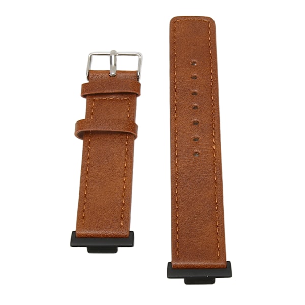 Leather Smartwatch Strap Comfortable Replacement Smartwatch Band Wristband for Watch FIT 2 Brown[C]