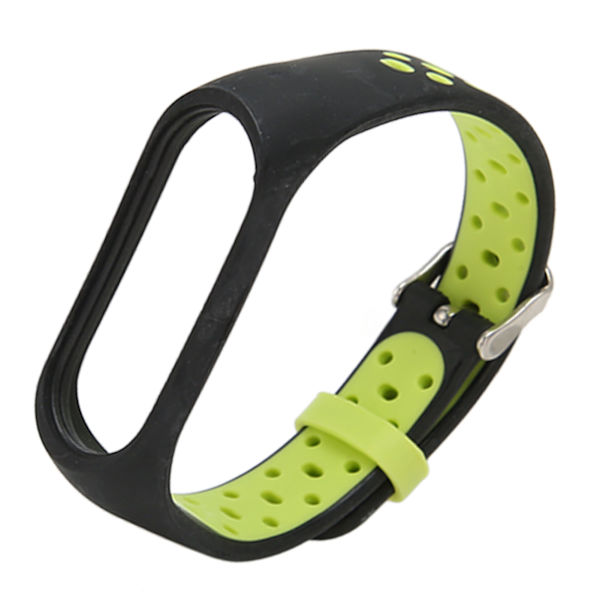 Ersättningsarmband Fullt skydd Justera storlek Mjukt silikon Smart armband Rem för Mi Band 7 Svart Grön[C]