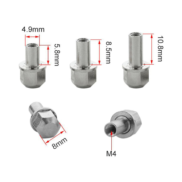 RC Messing Hjul Hex Hub Drive Adapter 4 stk. For Axial Scx10 RC Crawler 15mm (C)
