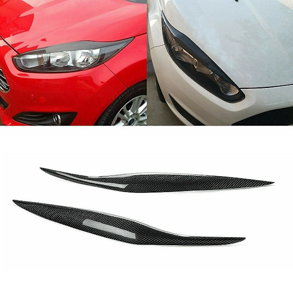 Kolfiber Huvudljusbryn Trim för Fiesta Facelift MK7.5 12-17 MK8 13-16