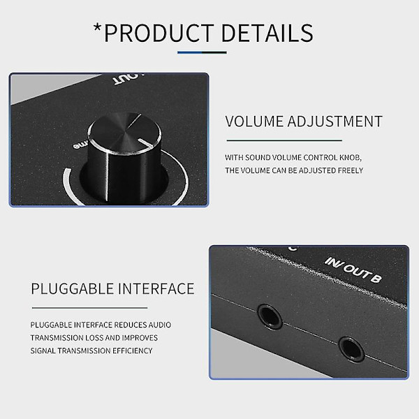 4 Ports Audio Switch, 3.5mm Audio Switcher, Stereo AUX Audio Vælg, 4 Indgange 1 Udgange/1 Indgang 4 Udgange Audio Switcher Box