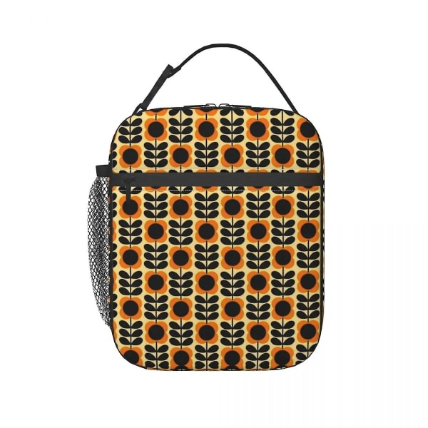 Orla Kiely Termoslunchväska med Flera Stjälkar Blommor Skol Skandinavisk Stil Vattentät Termisk Kylare Bento Box Kvinnor Barn[C] QCBQ-19834 26x21x11cm