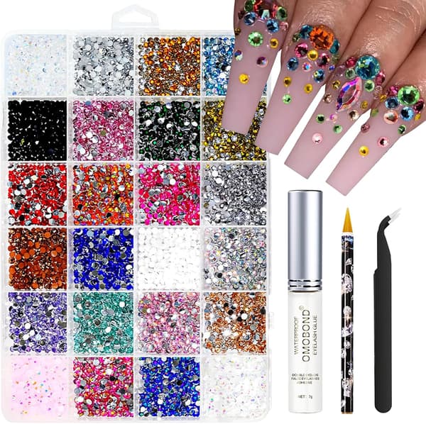 Gelé Strass Sten 3mm Blandede Farver Bulk Bedazzler Sæt til Håndværk