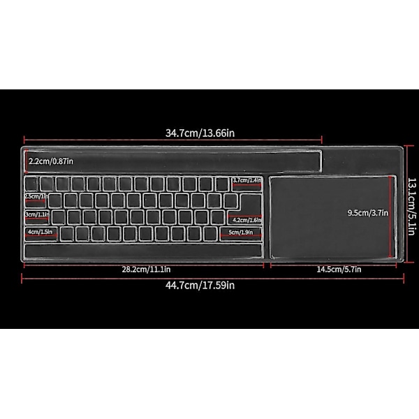 Transparent tastaturkasse til stationær computer til PC-tastatur standardtastatur, støvtæt og vandtæt tastaturkasse (C)