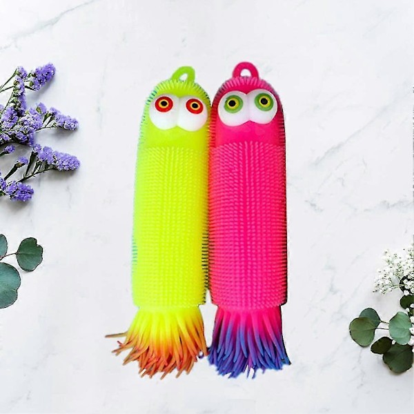 Blinkande Ljus Upplysta Stretchiga Larver Bläckfisk, 2st Stressbollar Leksak, Ångest- och Stressreducerande Leksaker För Vuxna Tonåringar Barn (Slumpmässig Färg) (C)