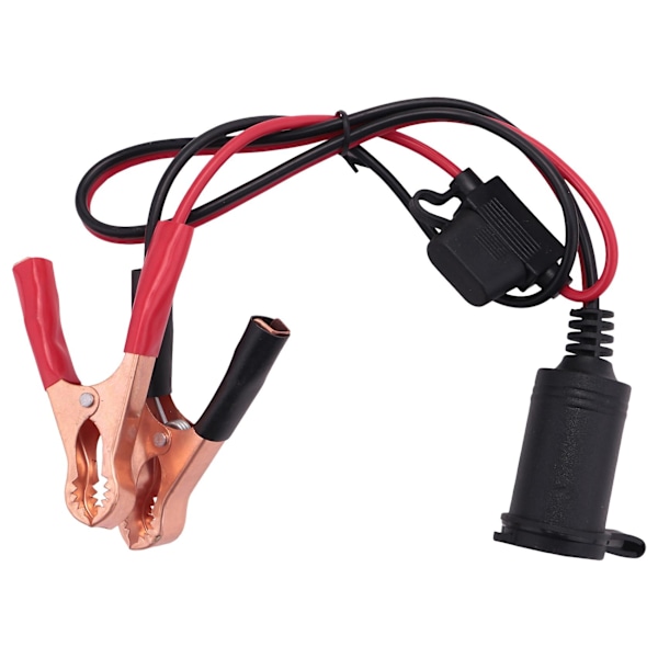 2FT 12V 24V Car Lighter Socket Female Adapter 10A Alligator Clips Car Battery Clip-on Extension Cor