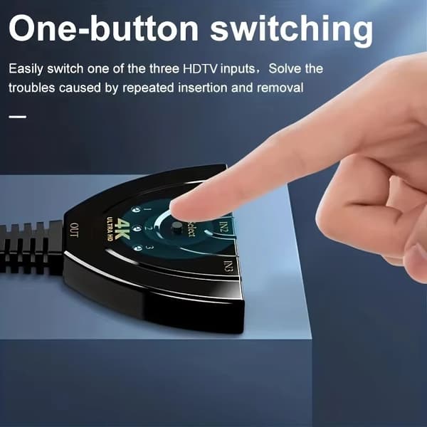HDMI-kompatibel Switch KVM Splitter 4K 2K 3D 3 Input 1 Output Mini 3 Port VIDeo Switcher