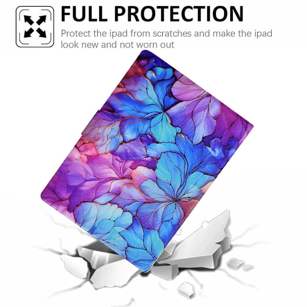 Fodral i PU-läder med mönster för iPad Pro 11 (2018) / (2020) / iPad Air 11 (2024) / Air (2020) / (2022) Multicolor Petal