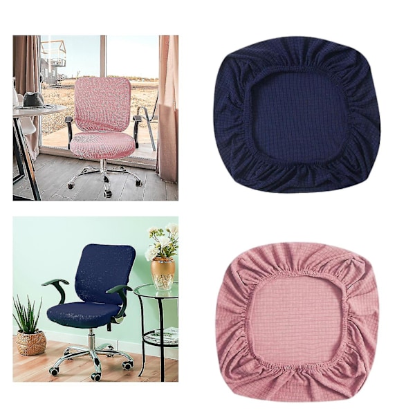 2 stycken kontorsstolsöverdrag i elastiskt material, utdragbara sätesöverdrag för