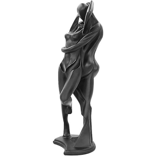 Hartsfigur i Resin 28cm - Present till Bröllopsdag Jul - Kärleksfigur, Minimalistisk Staty Dekoration för Sovrum, Kontor (Svart 2)