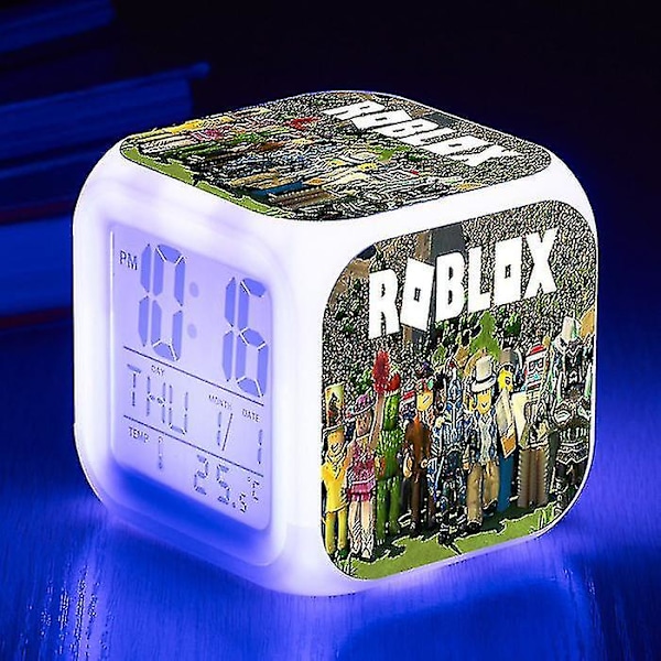Bimirth Roblox Färgglad Multifunktionell LED-väckarklocka