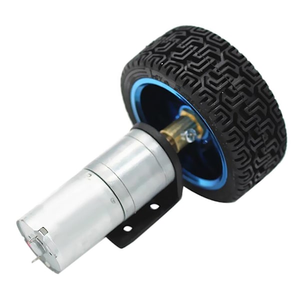 Silver 25GA370 DC Växellåda Reducer Elektrisk Motor med Hjul 6V 130RPM (C)
