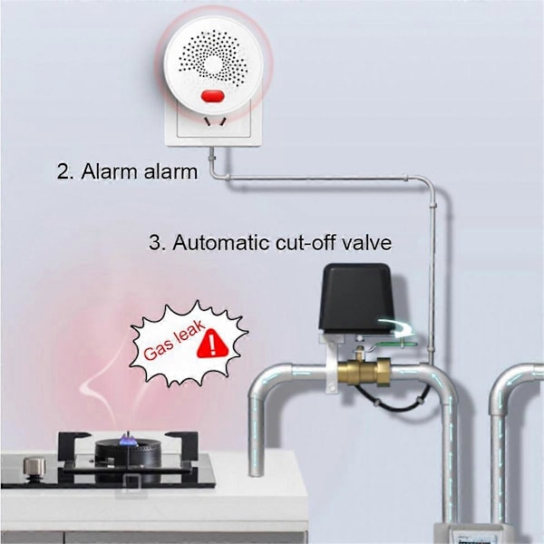ZigBee Smart Gaslækagedetektor Højfølsom Brændbar Gasalarm LPG Naturgassensor EU STIKKONTAKT