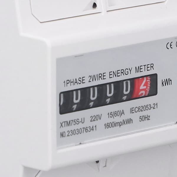 Digital Display 4P El-måler med 35 mm skinne montering til 220V applikationer