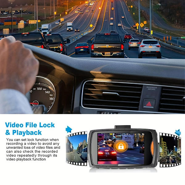 Dashcam 720P HD 2,4 tum skärm IR nattseende G30 Enlinsinspelning med 32 GB minneskort